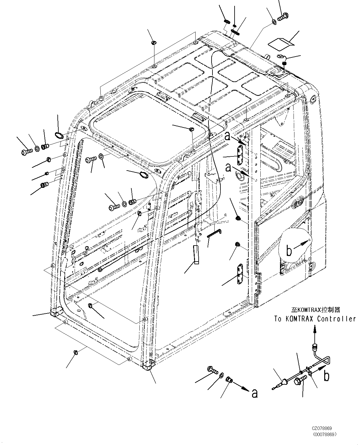 Схема запчастей Komatsu PC450-8 - КАБИНА (KOMTRAX АНТЕННА) K [КАБИНА ОПЕРАТОРА И СИСТЕМА УПРАВЛЕНИЯ]