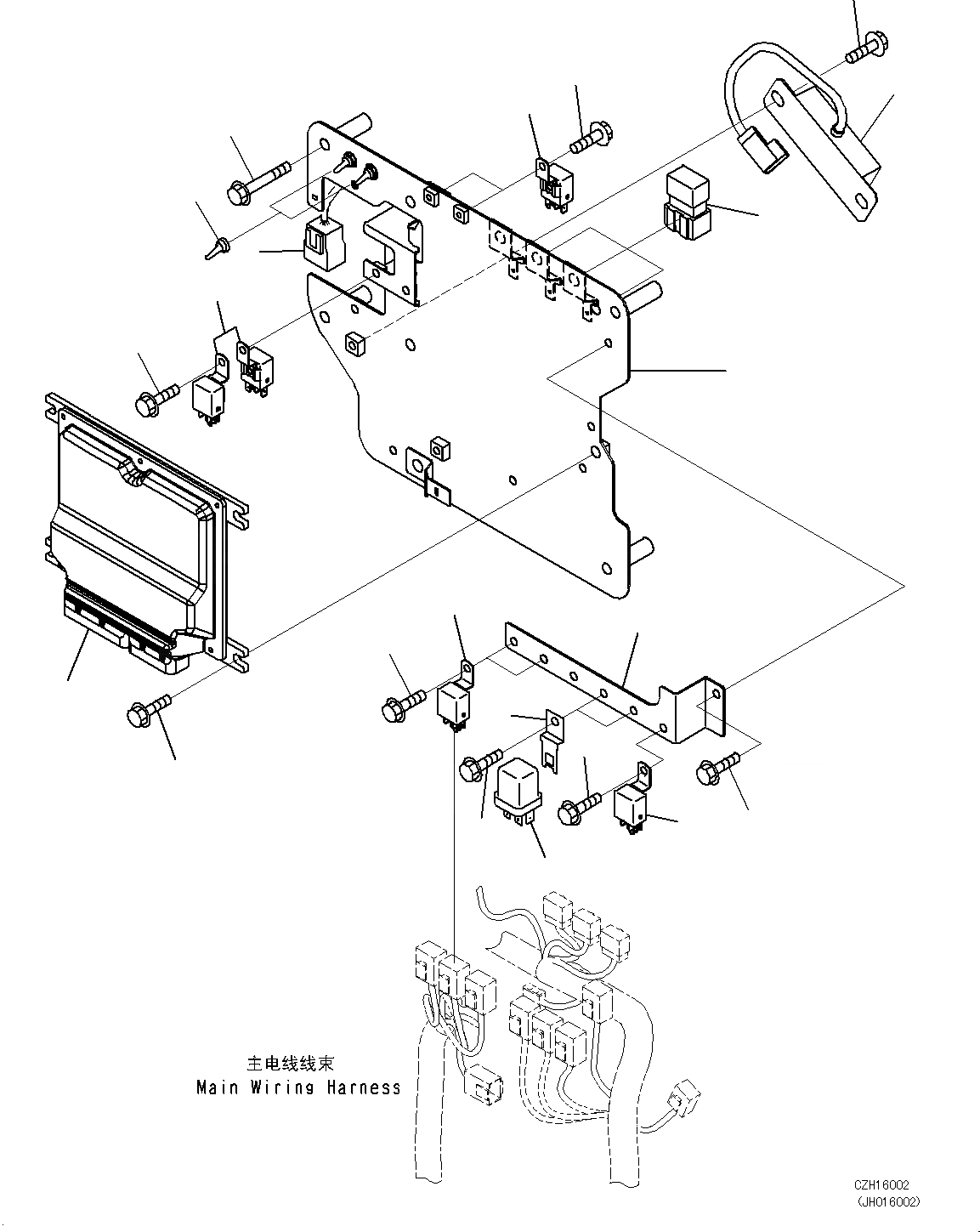 Схема запчастей Komatsu PC450-8 - КАБИНА (КАБИНА IN ЧАСТИ, SUB ПЛАСТИНА И РЕЛЕ) K [КАБИНА ОПЕРАТОРА И СИСТЕМА УПРАВЛЕНИЯ]