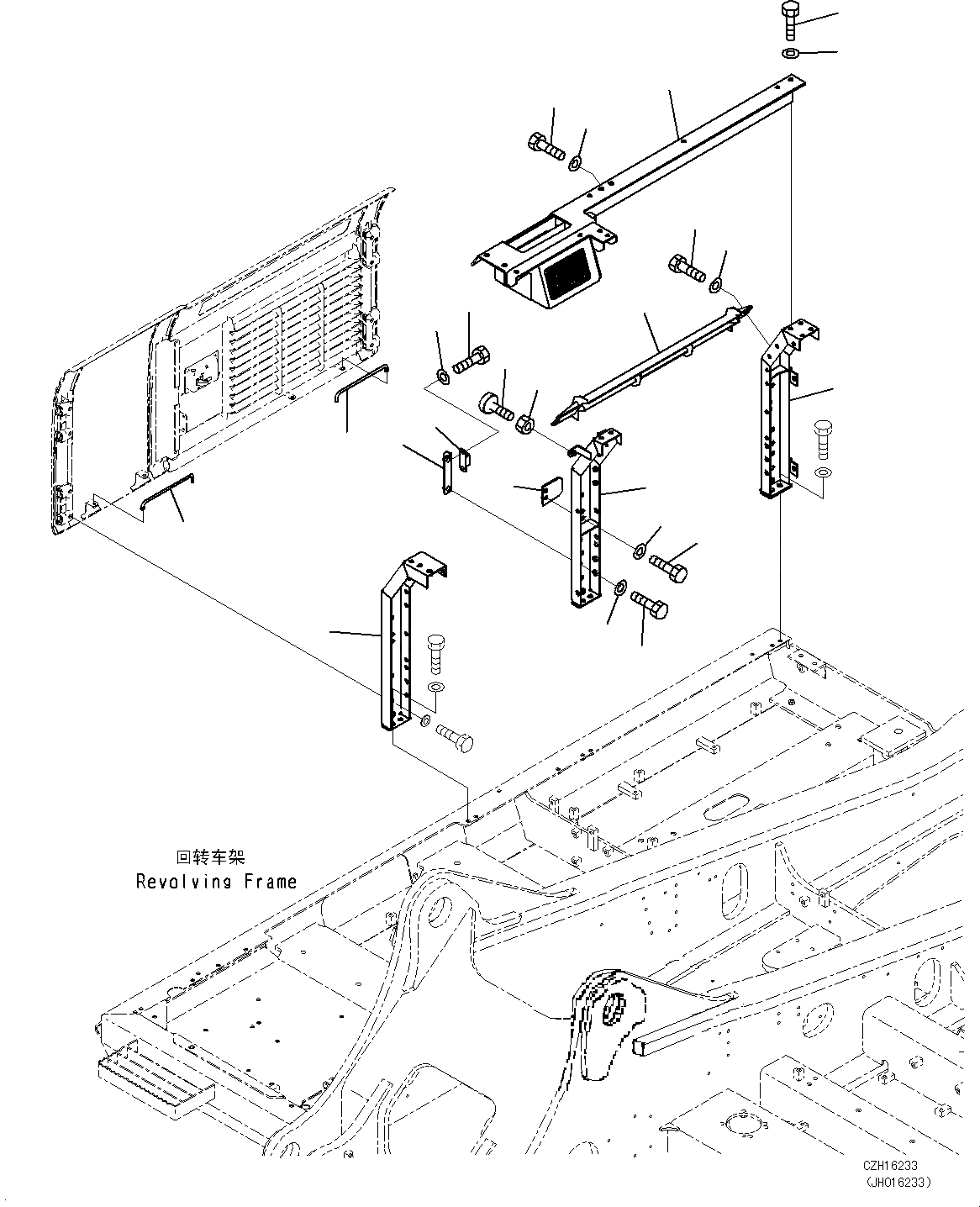 Схема запчастей Komatsu PC450-8 - ДВЕРЬ ПРАВ. (/) M [ЧАСТИ КОРПУСАS И КРЫШКИ]