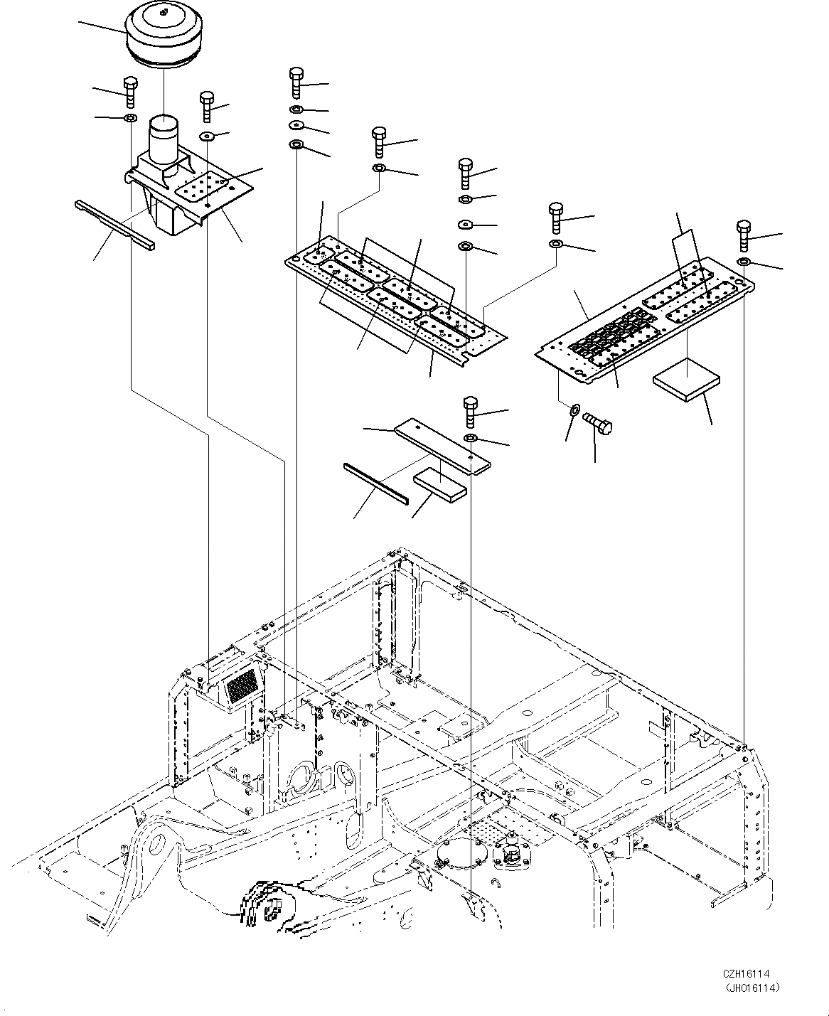 Схема запчастей Komatsu PC450-8 - КАБИНА COVER M [ЧАСТИ КОРПУСАS И КРЫШКИ]