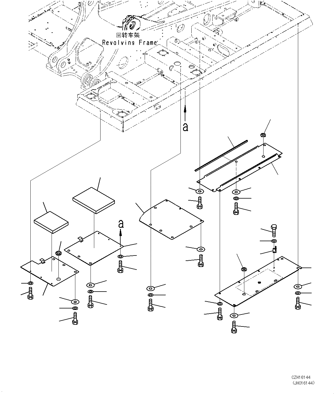 Схема запчастей Komatsu PC450-8 - НИЖН. КРЫШКА (/) M [ЧАСТИ КОРПУСАS И КРЫШКИ]