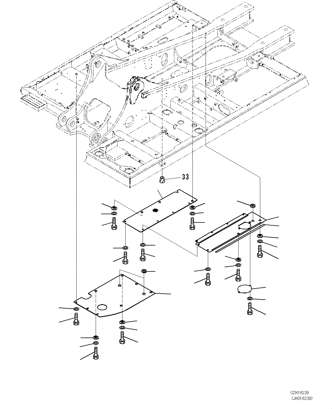 Схема запчастей Komatsu PC450-8 - НИЖН. КРЫШКА (/) M [ЧАСТИ КОРПУСАS И КРЫШКИ]