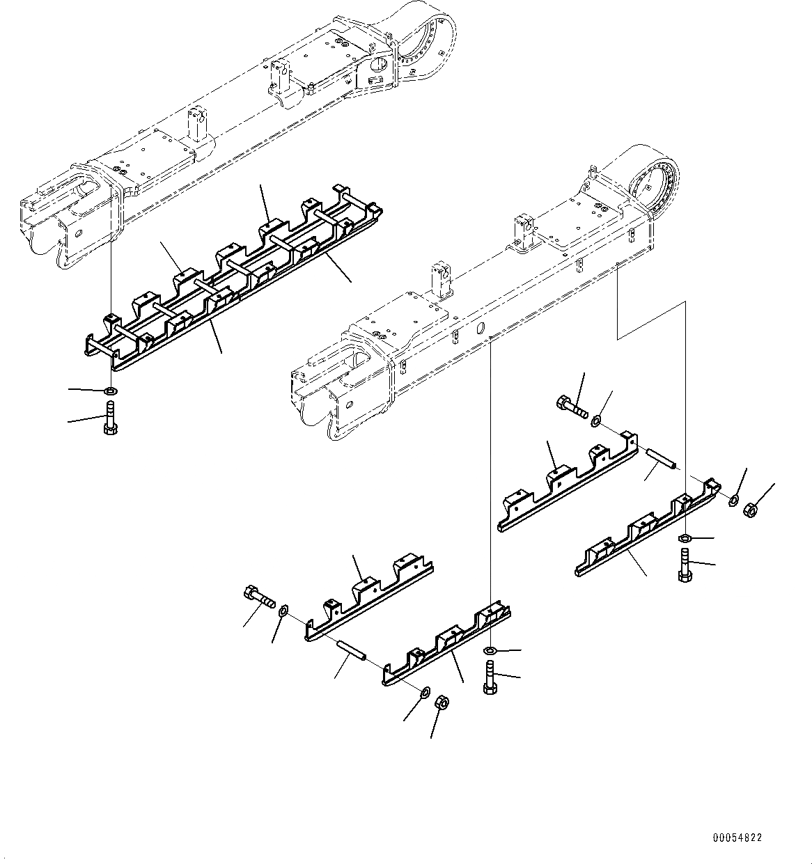 Схема запчастей Komatsu PC450-8 - ГУСЕНИЧНАЯ РАМА (ПОЛН. ЗАЩИТА КАТКОВ) R [НИЖН.CARRIAGE]