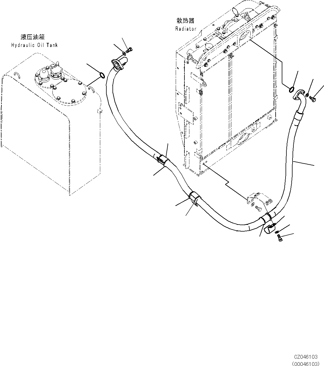 Схема запчастей Komatsu PC270-8 - ЛИНИИ МАСЛООХЛАДИТЕЛЯ H [ГИДРАВЛИКА]