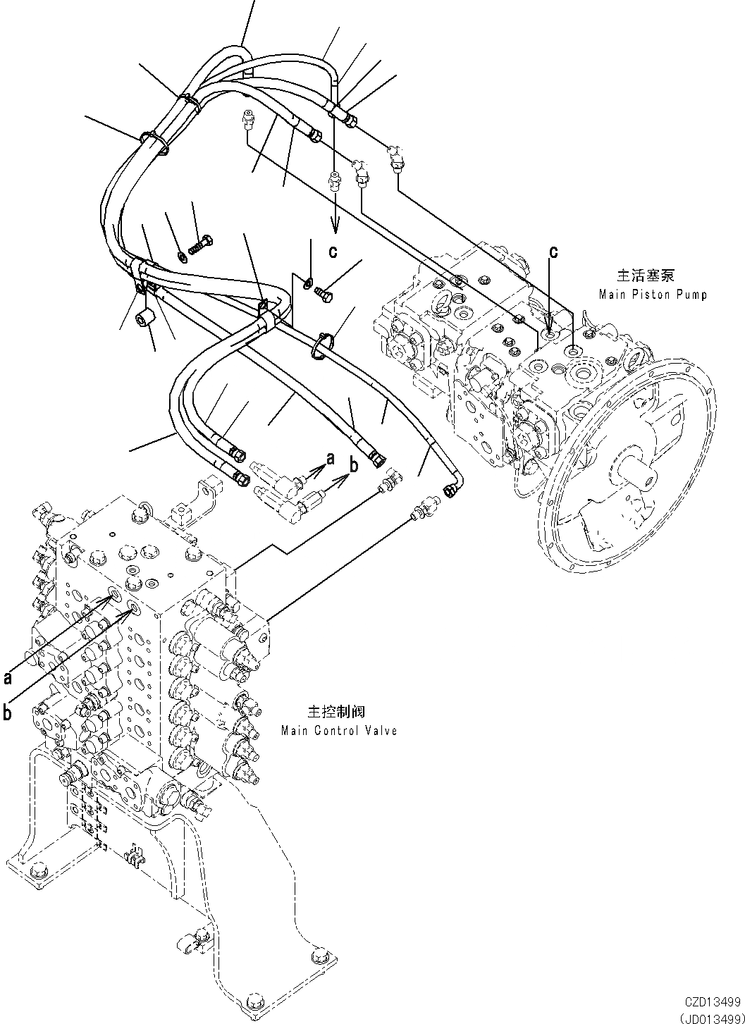 Схема запчастей Komatsu PC270-8 - LS ТРУБЫ H [ГИДРАВЛИКА]