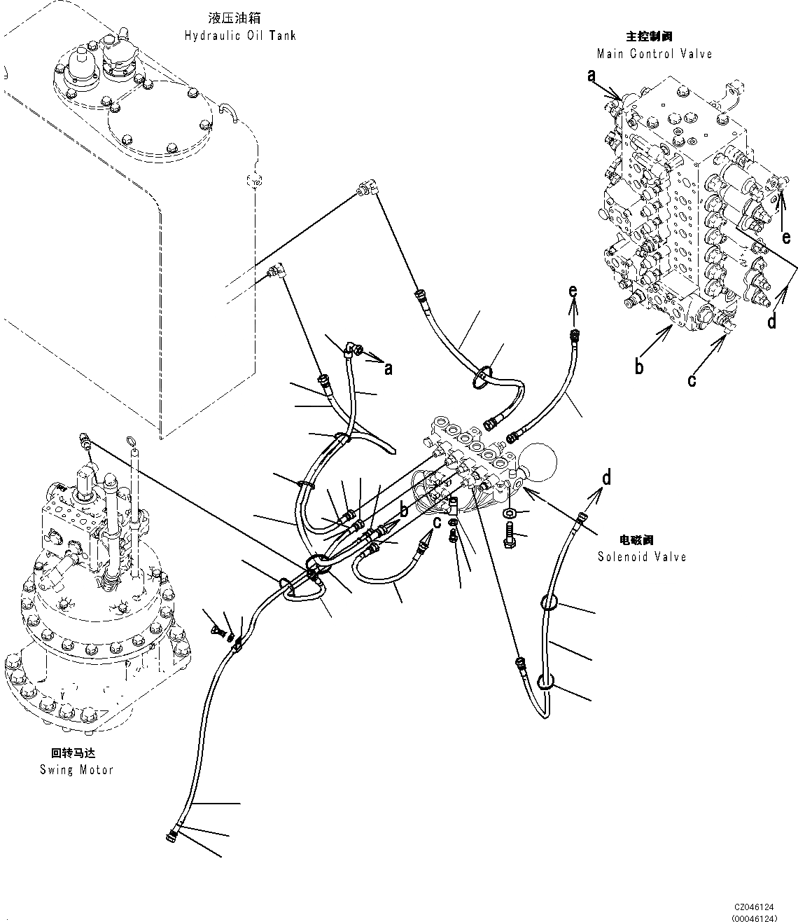 Схема запчастей Komatsu PC270-8 - СОЛЕНОИДНЫЙ КЛАПАН ТРУБЫ (ТРУБЫ) H [ГИДРАВЛИКА]