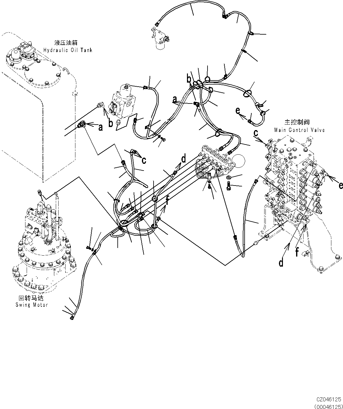 Схема запчастей Komatsu PC270-8 - СОЛЕНОИДНЫЙ КЛАПАН ТРУБЫ (-АКТУАТОР) (ТРУБЫ) H [ГИДРАВЛИКА]