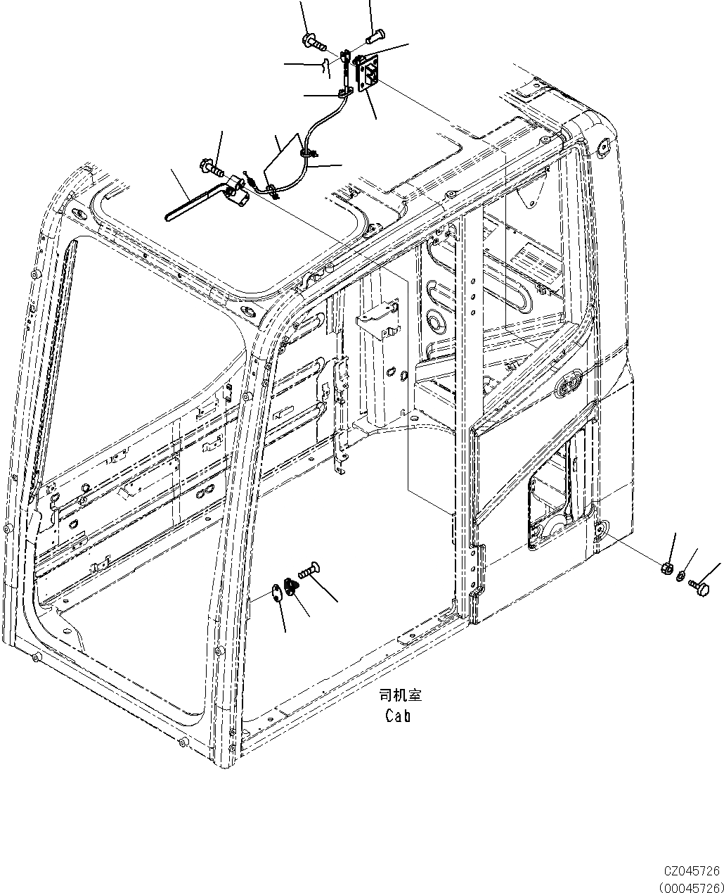 Схема запчастей Komatsu PC270-8 - КАБИНА(ФИКСАТОР ОТКРЫТИЯ И БЛОК ДВЕРИ) K [КАБИНА ОПЕРАТОРА И СИСТЕМА УПРАВЛЕНИЯ]