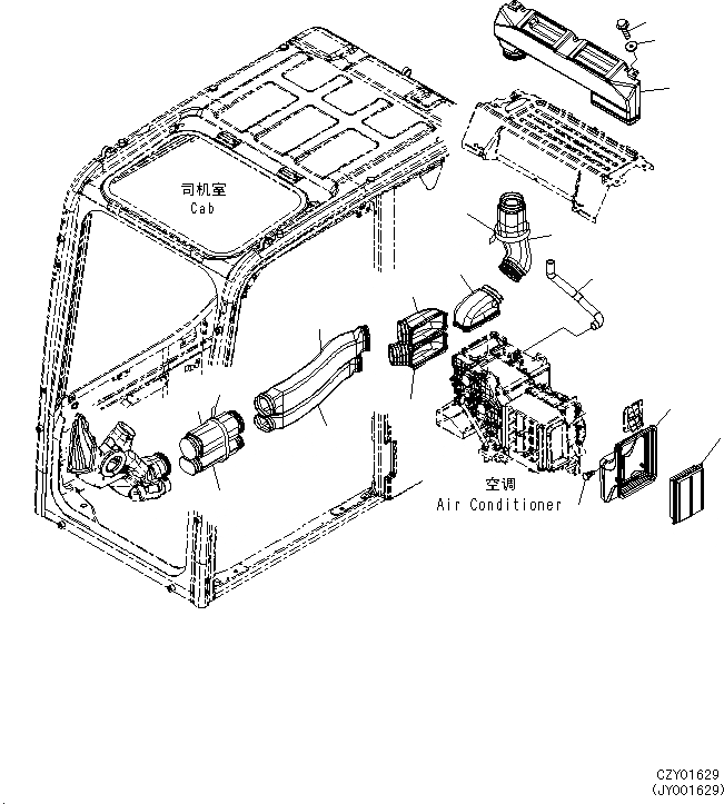 Схема запчастей Komatsu PC270-8 - КАБИНА(КАБИНА IN ЧАСТИ, ВОЗДУХОВОД, С КОНДИЦИОНЕРОМ) K [КАБИНА ОПЕРАТОРА И СИСТЕМА УПРАВЛЕНИЯ]