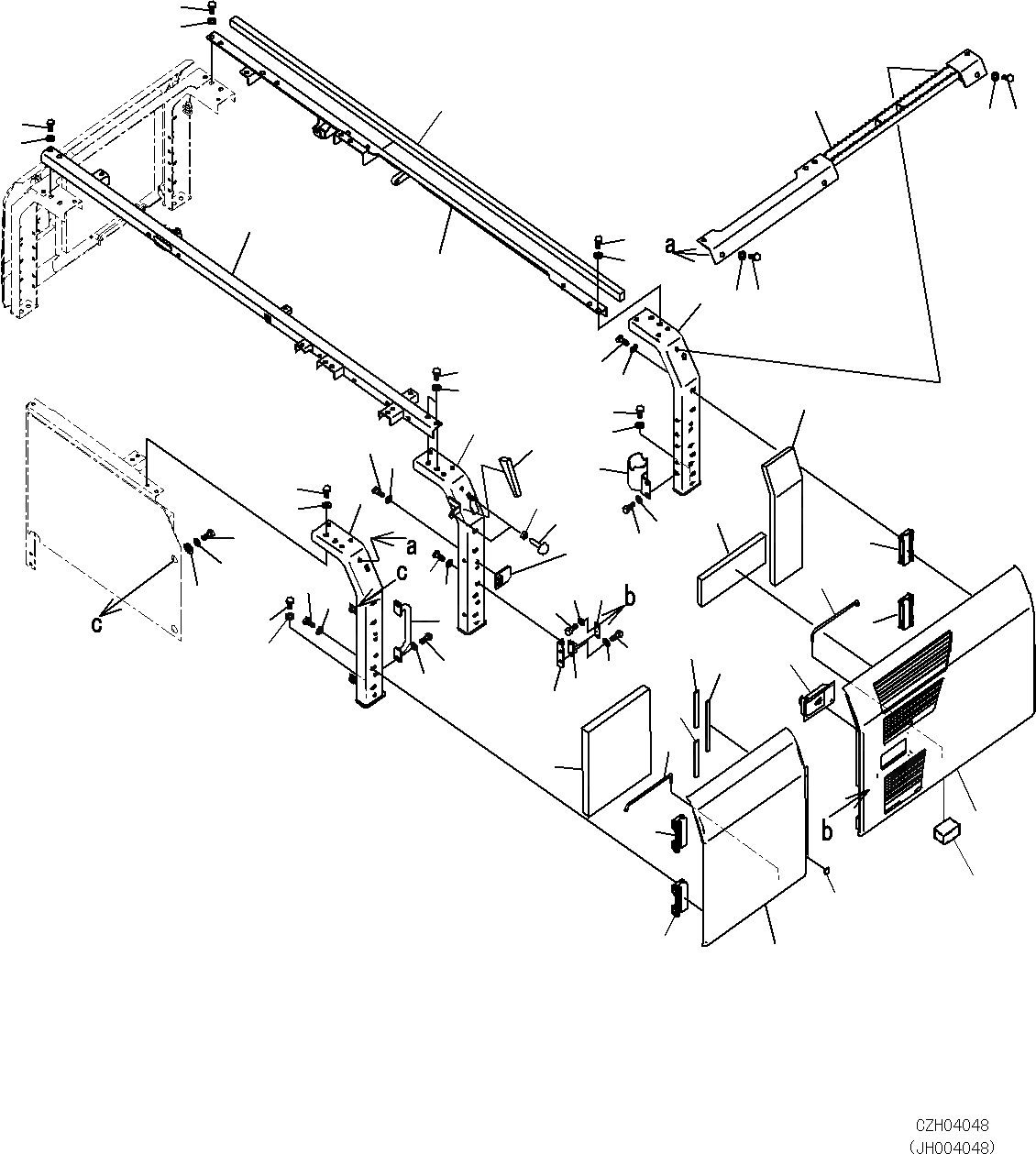 Схема запчастей Komatsu PC270-8 - ЛЕВ. COVER M [ЧАСТИ КОРПУСАS И КРЫШКИ]