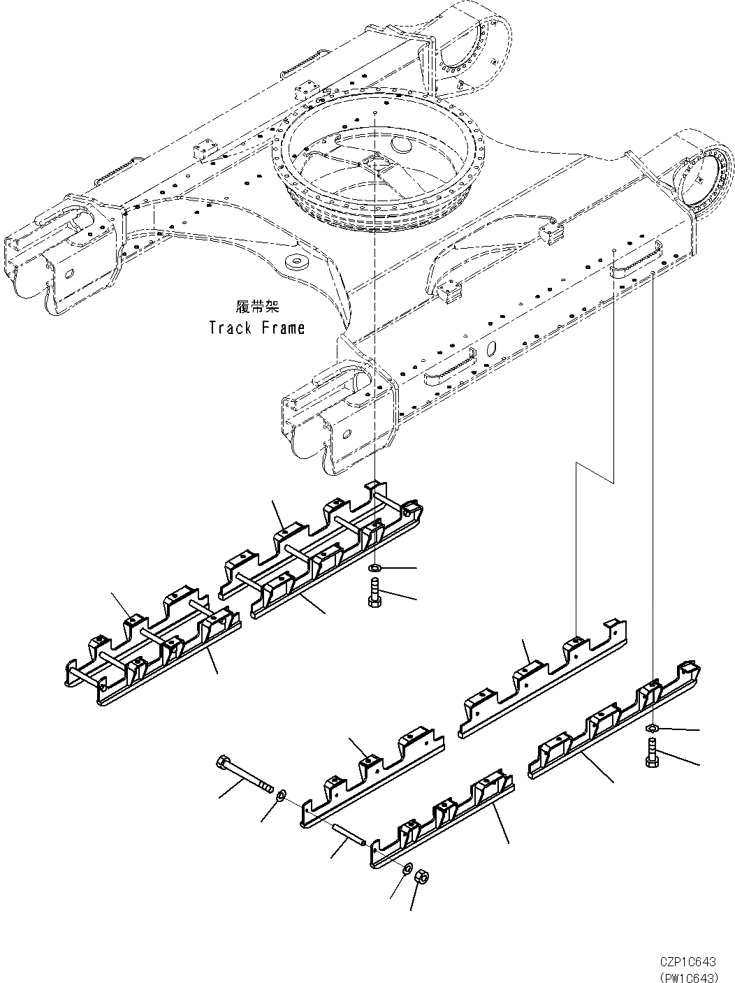 Схема запчастей Komatsu PC270-8 - ЗАЩИТА ОПОРНЫХ КАТКОВ (ПОЛН. LENGTH) R [НИЖН.CARRIAGE]