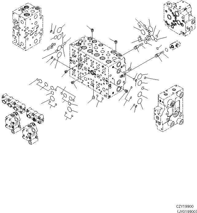 Схема запчастей Komatsu PC360-8M0 - УПРАВЛЯЮЩ. КЛАПАН(7-СЕКЦИОНН.) (/) H [ГИДРАВЛИКА]