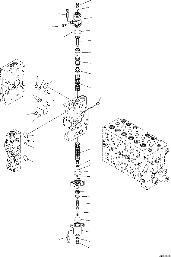 Схема запчастей Komatsu PC360-8M0 - УПРАВЛЯЮЩ. КЛАПАН(7-СЕКЦИОНН.) (/) H [ГИДРАВЛИКА]