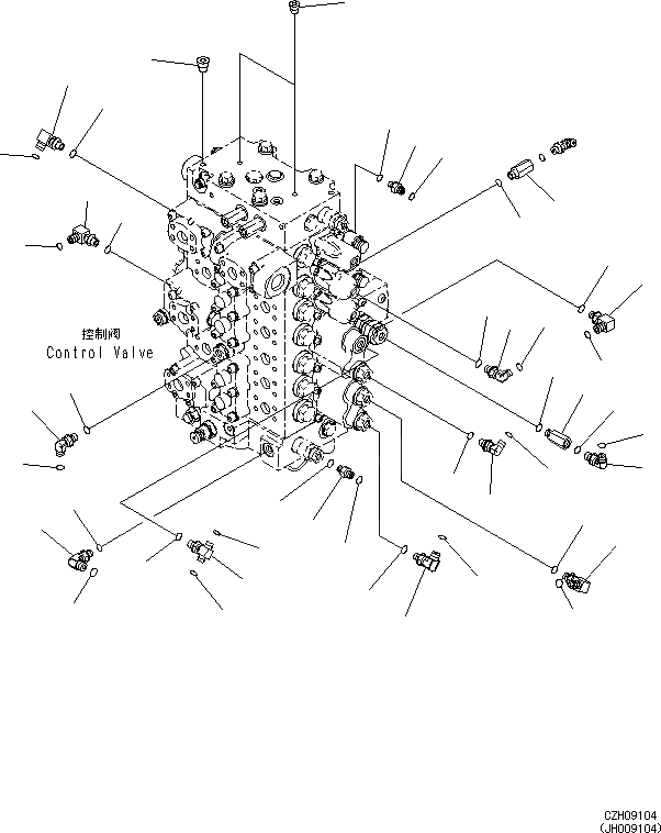 Схема запчастей Komatsu PC360-8M0 - УПРАВЛЯЮЩ. КЛАПАН(УПРАВЛЯЮЩ. КЛАПАН КОМПОНЕНТЫ) (/) H [ГИДРАВЛИКА]