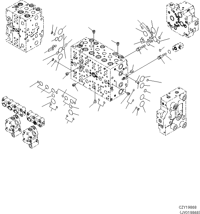 Схема запчастей Komatsu PC360-8M0 - УПРАВЛЯЮЩ. КЛАПАН (8-СЕКЦИОНН.) (/) H [ГИДРАВЛИКА]