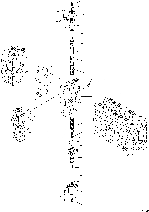 Схема запчастей Komatsu PC360-8M0 - УПРАВЛЯЮЩ. КЛАПАН (8-СЕКЦИОНН.) (/) H [ГИДРАВЛИКА]