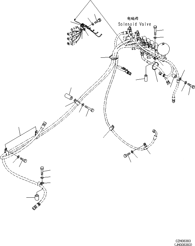 Схема запчастей Komatsu PC360-8M0 - СОЛЕНОИДНЫЙ КЛАПАН(КРЕПЛЕНИЕ) H [ГИДРАВЛИКА]
