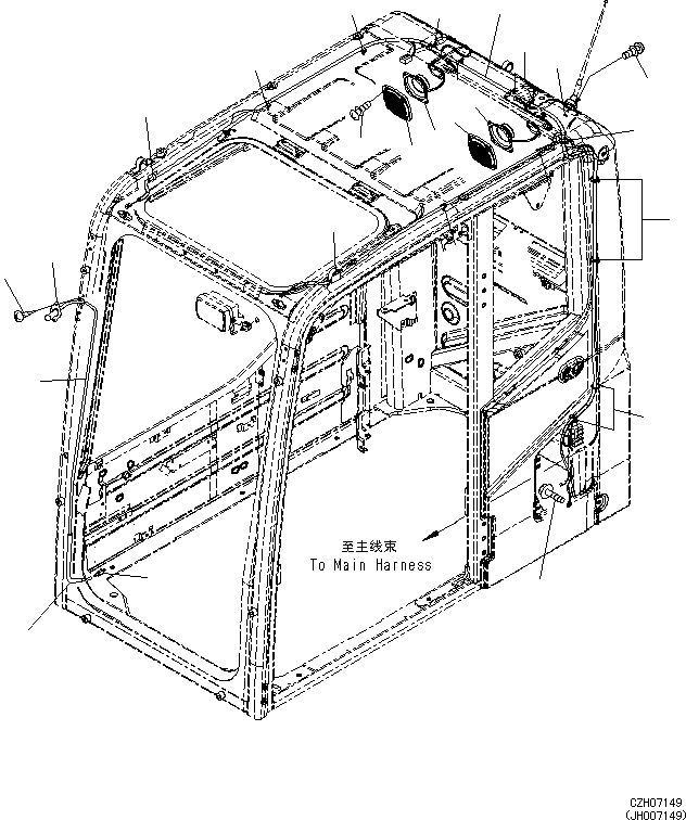 Схема запчастей Komatsu PC360-8M0 - КАБИНА(ГРОМКОГОВОРИТ. И ОМЫВАТЕЛЬ СТЕКЛА) K [КАБИНА ОПЕРАТОРА И СИСТЕМА УПРАВЛЕНИЯ]