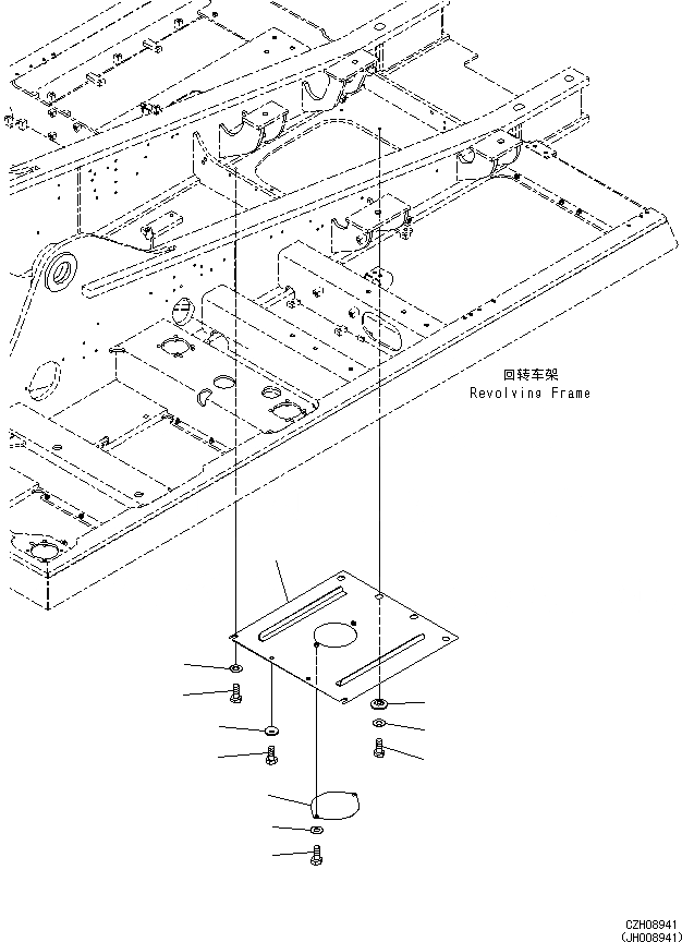 Схема запчастей Komatsu PC360-8M0 - НИЖН. КРЫШКА (УСИЛ. ТИП, ДЛЯ EXTRA BAD ТОПЛИВН. И ПЛОХ. ТОПЛИВО СПЕЦ-ЯIFICATION, ВОДН.+DUST, БОЛЬШ. ТОПЛИВН. PREФИЛЬТР., PROVISION ДЛЯ RE M [ЧАСТИ КОРПУСАS И КРЫШКИ]