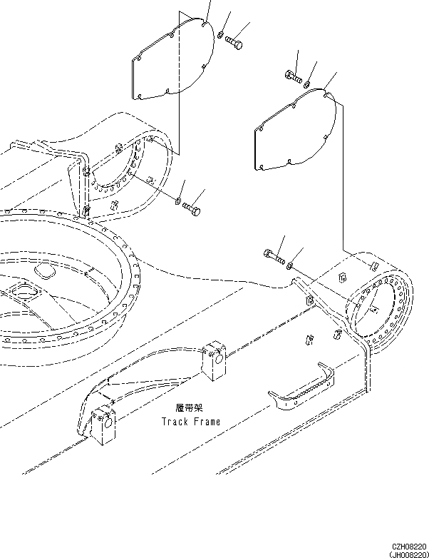 Схема запчастей Komatsu PC360-8M0 - МОТОР ХОДА И КОНЕЧНАЯ ПЕРЕДАЧА (COVER) [ХОД СИСТЕМА И ITS КОМПОНЕНТЫ]