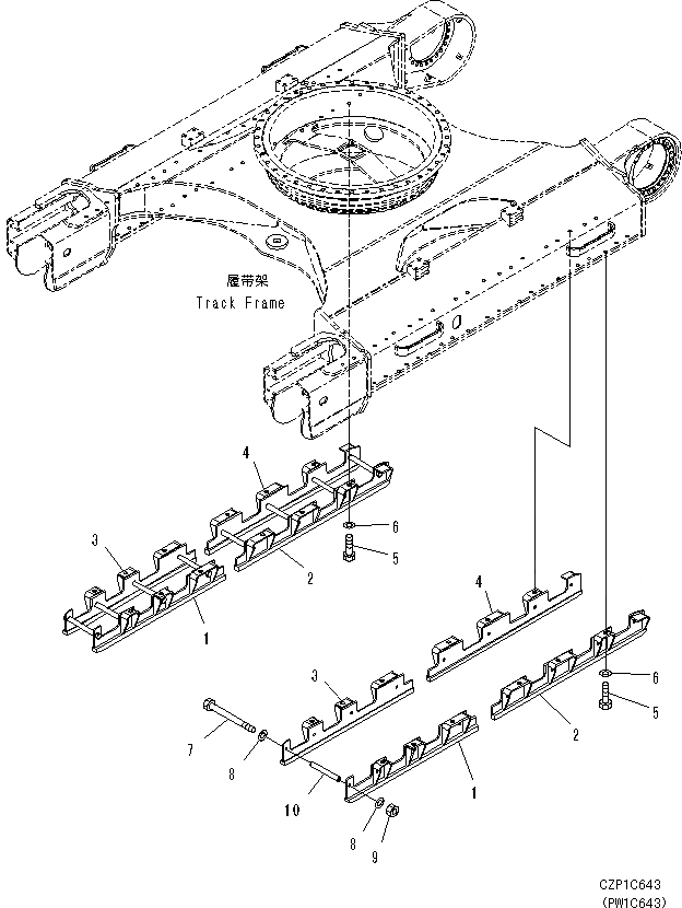 Схема запчастей Komatsu PC360-8M0 - ЗАЩИТА ОПОРНЫХ КАТКОВ (ПОЛН. LENGTH) R [НИЖН.CARRIAGE]