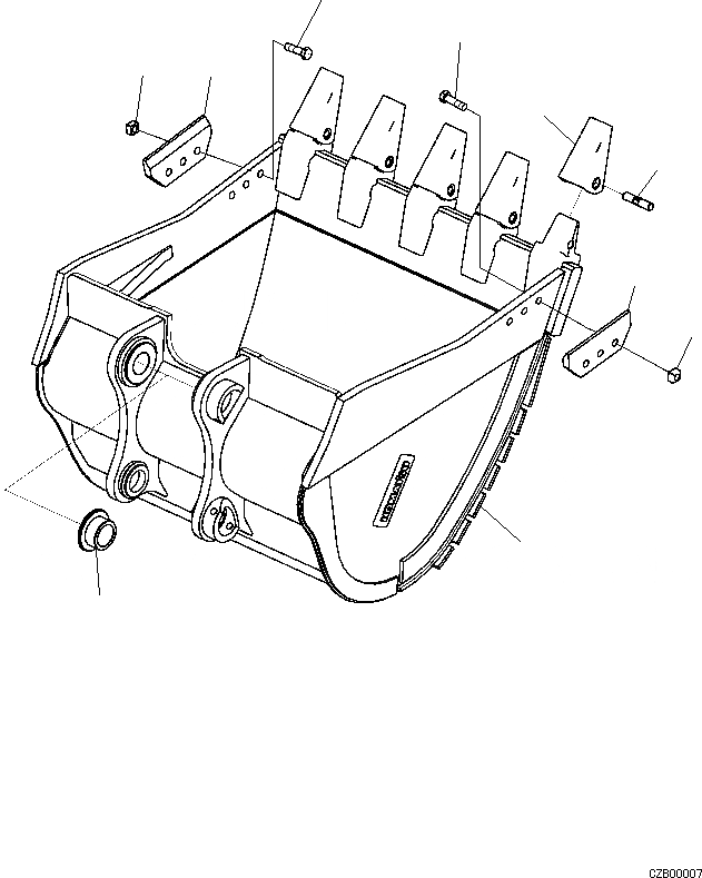 Схема запчастей Komatsu PC360-8M0 - КОВШ,.9M ME КОВШ T [РАБОЧЕЕ ОБОРУДОВАНИЕ]