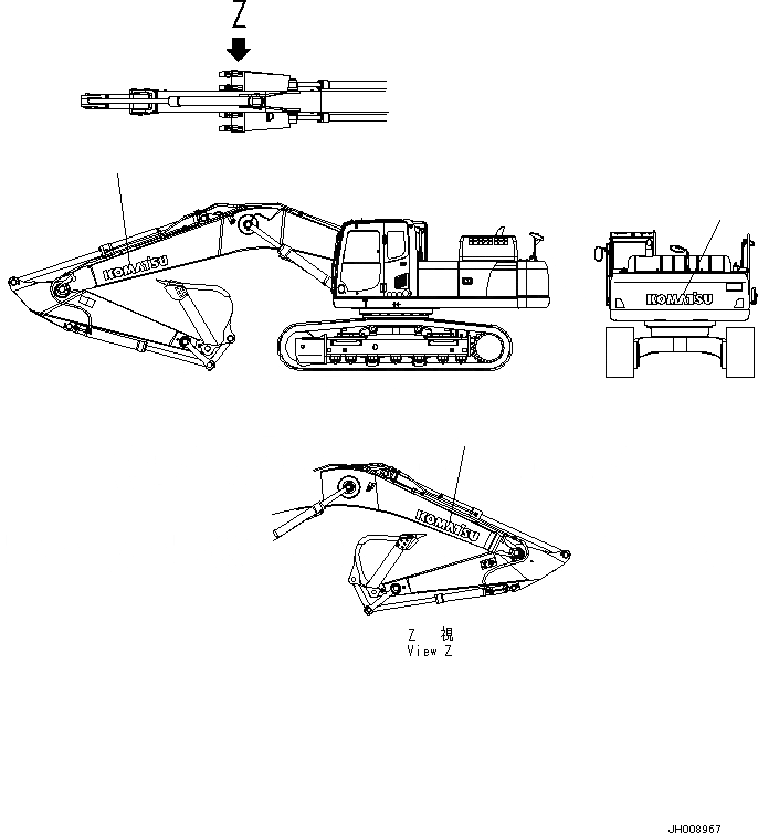 Схема запчастей Komatsu PC360-8M0 - ЛОГОТИП KOMATSU(ДОПОЛН.) U [МАРКИРОВКА]