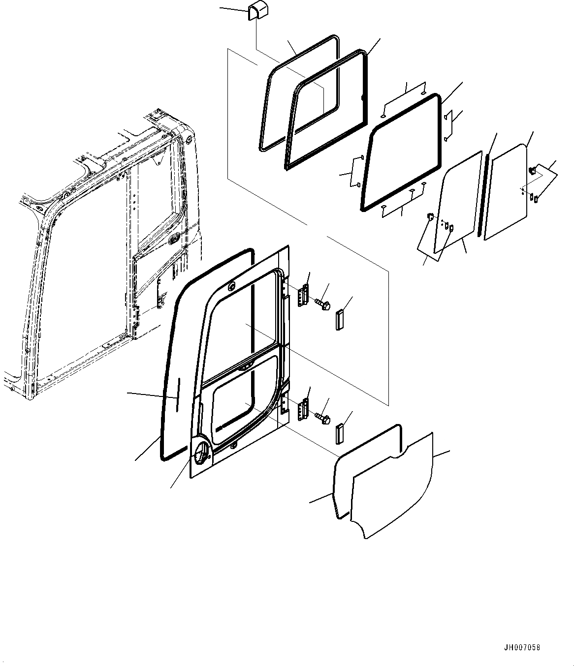 Схема запчастей Komatsu PC460LC-8 - КАБИНА (ДВЕРЬ) K [КАБИНА ОПЕРАТОРА И СИСТЕМА УПРАВЛЕНИЯ]