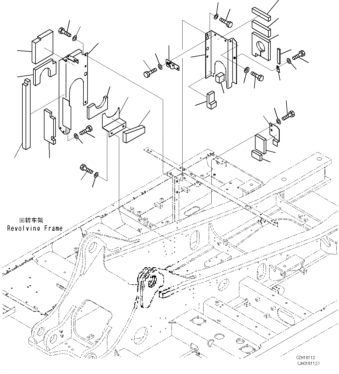 Схема запчастей Komatsu PC460LC-8 - КАБИНА ПЕРЕГОРОДКА. (/) M [ЧАСТИ КОРПУСАS И КРЫШКИ]