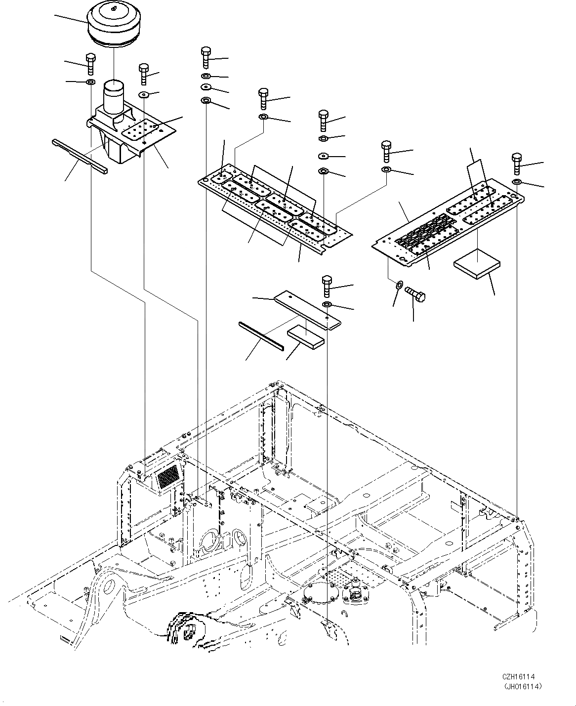 Схема запчастей Komatsu PC460LC-8 - КАБИНА COVER M [ЧАСТИ КОРПУСАS И КРЫШКИ]