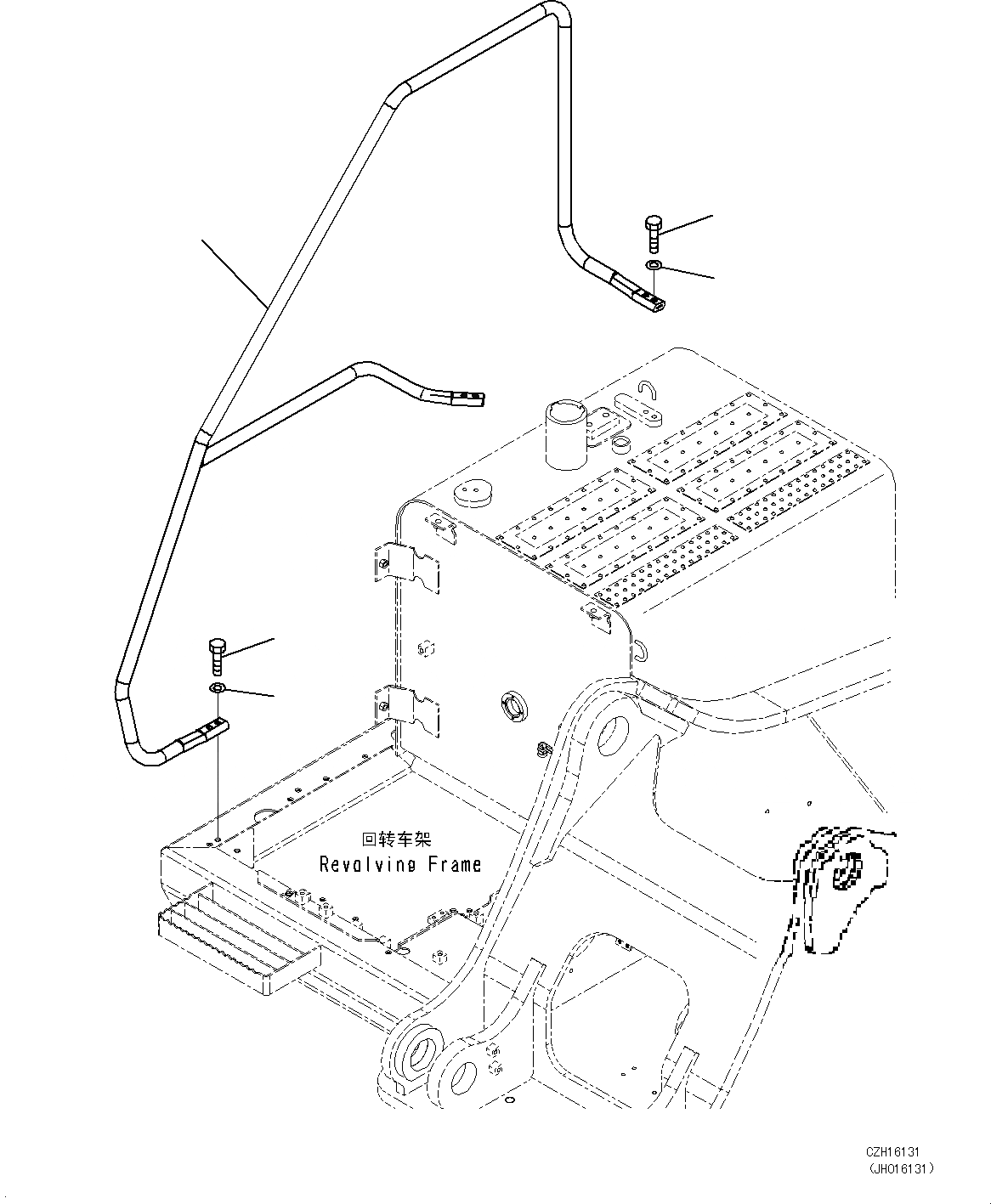 Схема запчастей Komatsu PC460LC-8 - HANDRAIL M [ЧАСТИ КОРПУСАS И КРЫШКИ]