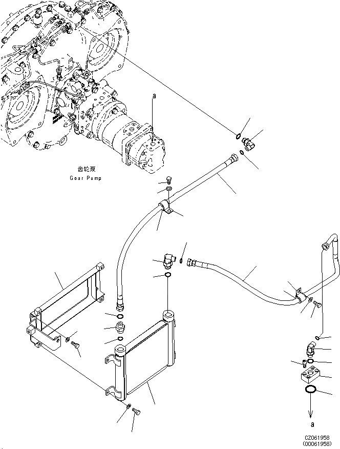 Схема запчастей Komatsu PC650LC-8E0 - POWER TAKEOFF (ПОДАЮЩ. ТРУБЫ) B [КОМПОНЕНТЫ ДВИГАТЕЛЯ]