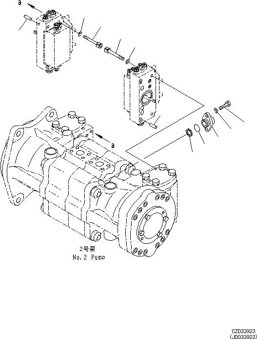 Схема запчастей Komatsu PC650LC-8E0 - ПОРШЕНЬ НАСОС (ВНУТР. ЧАСТИ, NO. НАСОС) (9/9) H [ГИДРАВЛИКА]