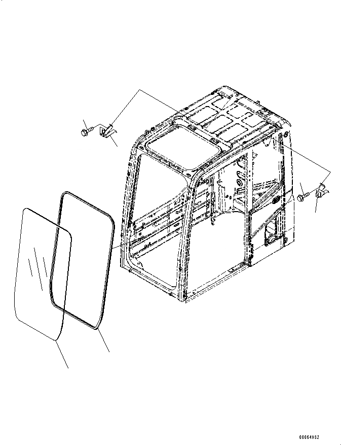 Схема запчастей Komatsu PC650LC-8E0 - КАБИНА (ПЕРЕДН. ОКНА) K [КАБИНА ОПЕРАТОРА И СИСТЕМА УПРАВЛЕНИЯ]