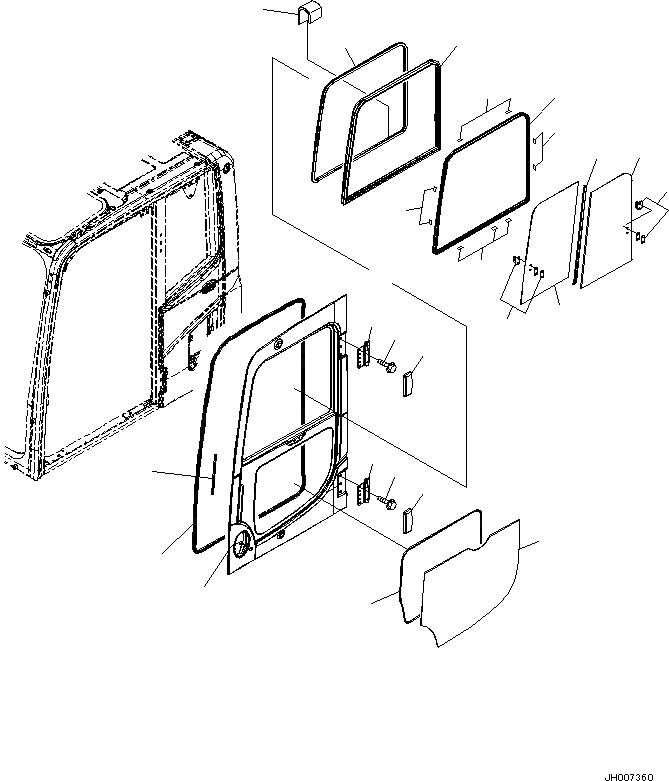 Схема запчастей Komatsu PC650LC-8E0 - КАБИНА (ДВЕРЬ) K [КАБИНА ОПЕРАТОРА И СИСТЕМА УПРАВЛЕНИЯ]