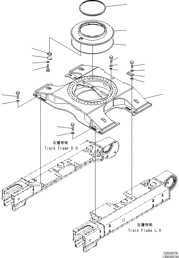 Схема запчастей Komatsu PC650LC-8E0 - ЦЕНТР. РАМА (ДЛЯ ДОПОЛН. ПРОТИВОВЕС) R [НИЖН.CARRIAGE]