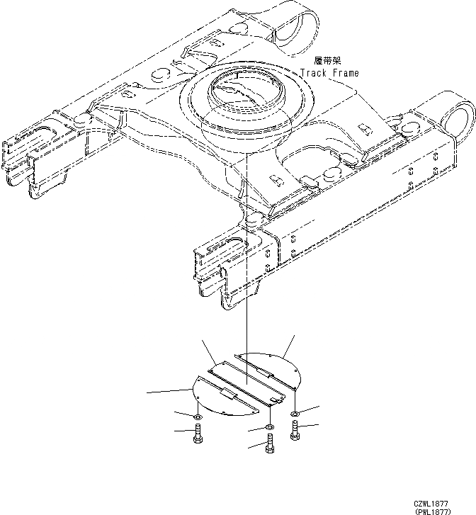 Схема запчастей Komatsu PC650LC-8E0 - ГУСЕНИЧНАЯ РАМА НИЖН. КРЫШКА R [НИЖН.CARRIAGE]