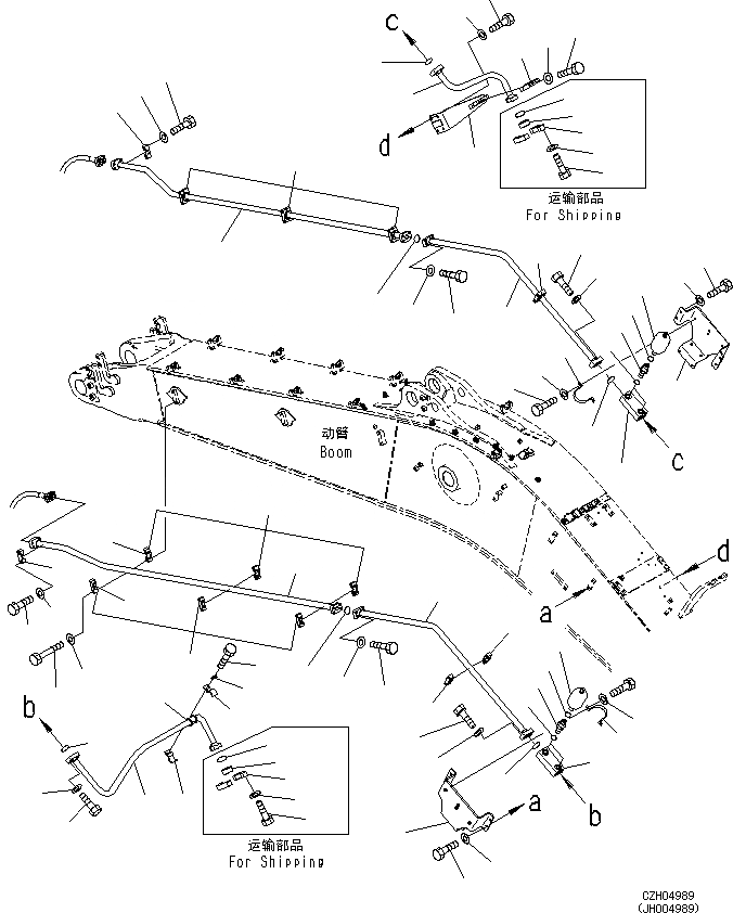 Схема запчастей Komatsu PC650LC-8E0 - СТРЕЛА (7MM,ГИДРОМОЛОТ) (ДОПОЛН. ГИДРОЛИНИЯ) T [РАБОЧЕЕ ОБОРУДОВАНИЕ]