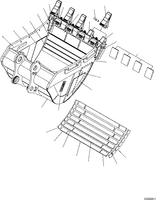 Схема запчастей Komatsu PC650LC-8E0 - ME КОВШ(УСИЛ.) (.M) T [РАБОЧЕЕ ОБОРУДОВАНИЕ]