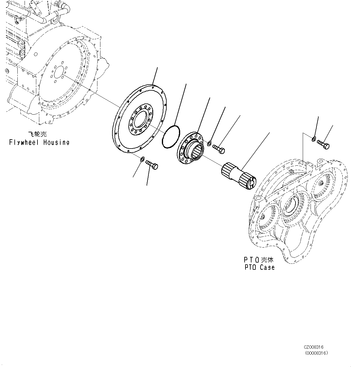 Схема запчастей Komatsu PC700LC-8E0 - PTO (МЕХ-М ОТБОРА МОЩНОСТИ) (BAD ТОПЛИВН. И ПЛОХ. ТОПЛИВО СПЕЦ-ЯIFICATION, ВОДН.+DUST) (СОЕДИНЕНИЕ) B [КОМПОНЕНТЫ ДВИГАТЕЛЯ]