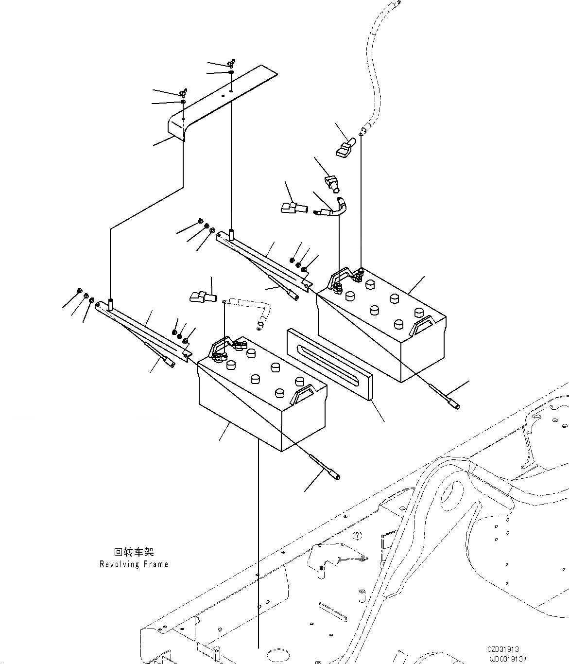 Схема запчастей Komatsu PC700LC-8E0 - АККУМУЛЯТОР (ЕС ARRANGEMENT, CHINA БЕЗОПАСН. REGULATION, ВЫСОК. ЕМК.) E [ЭЛЕКТРИКА]