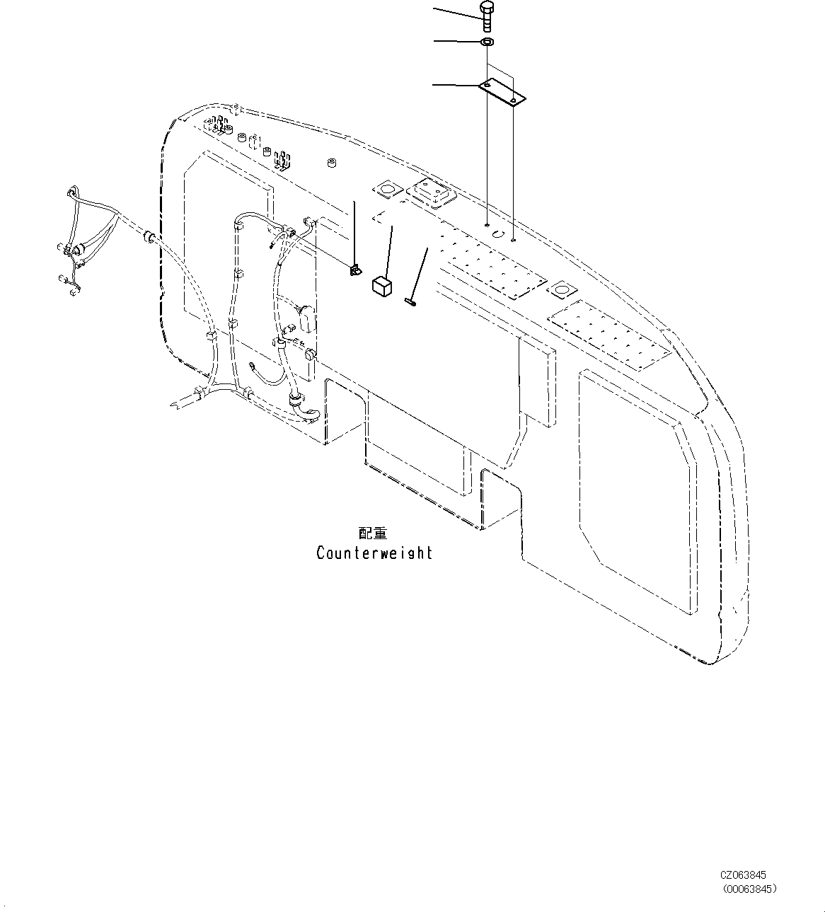 Схема запчастей Komatsu PC700LC-8E0 - ЗАДН.VIEW CAMERA LESS E [ЭЛЕКТРИКА]