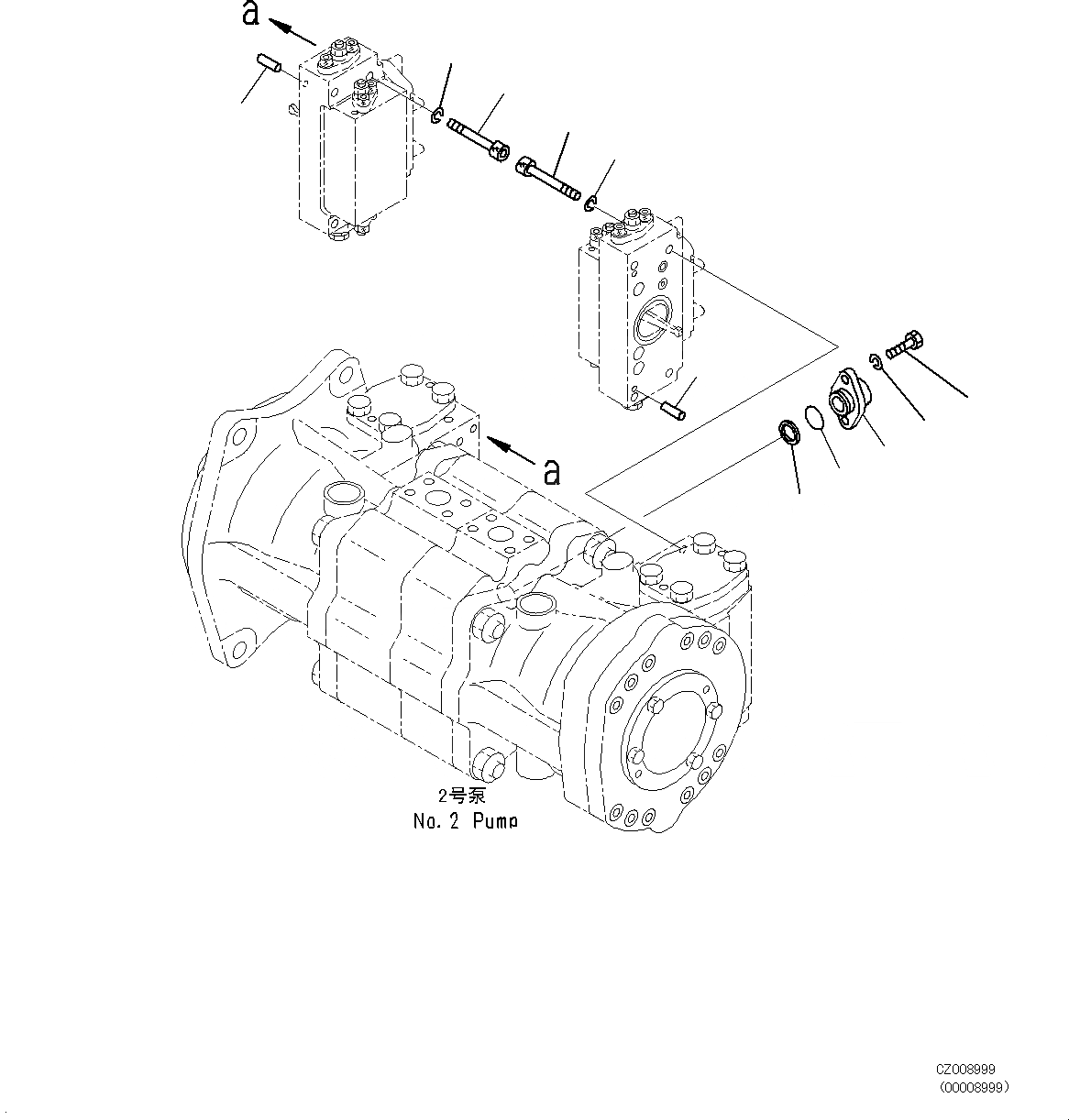 Схема запчастей Komatsu PC700LC-8E0 - ПОРШЕНЬ НАСОС (ВНУТР. ЧАСТИ, NO. НАСОС) (9/9) H [ГИДРАВЛИКА]