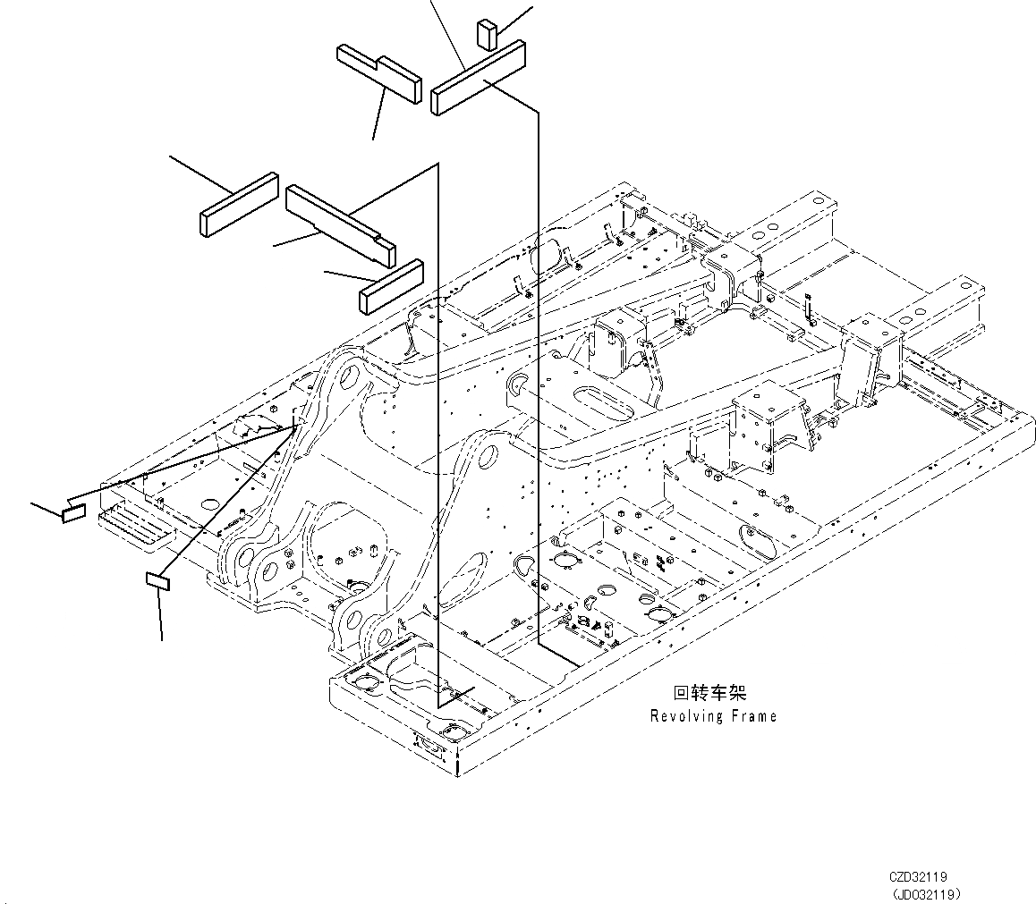 Схема запчастей Komatsu PC700LC-8E0 - ОСНОВНАЯ РАМА (ЕС ARRANGEMENT, CHINA БЕЗОПАСН. REGULATION) (ЩИТКИ) (/) J [РАМА И ITS КОМПОНЕНТЫ]