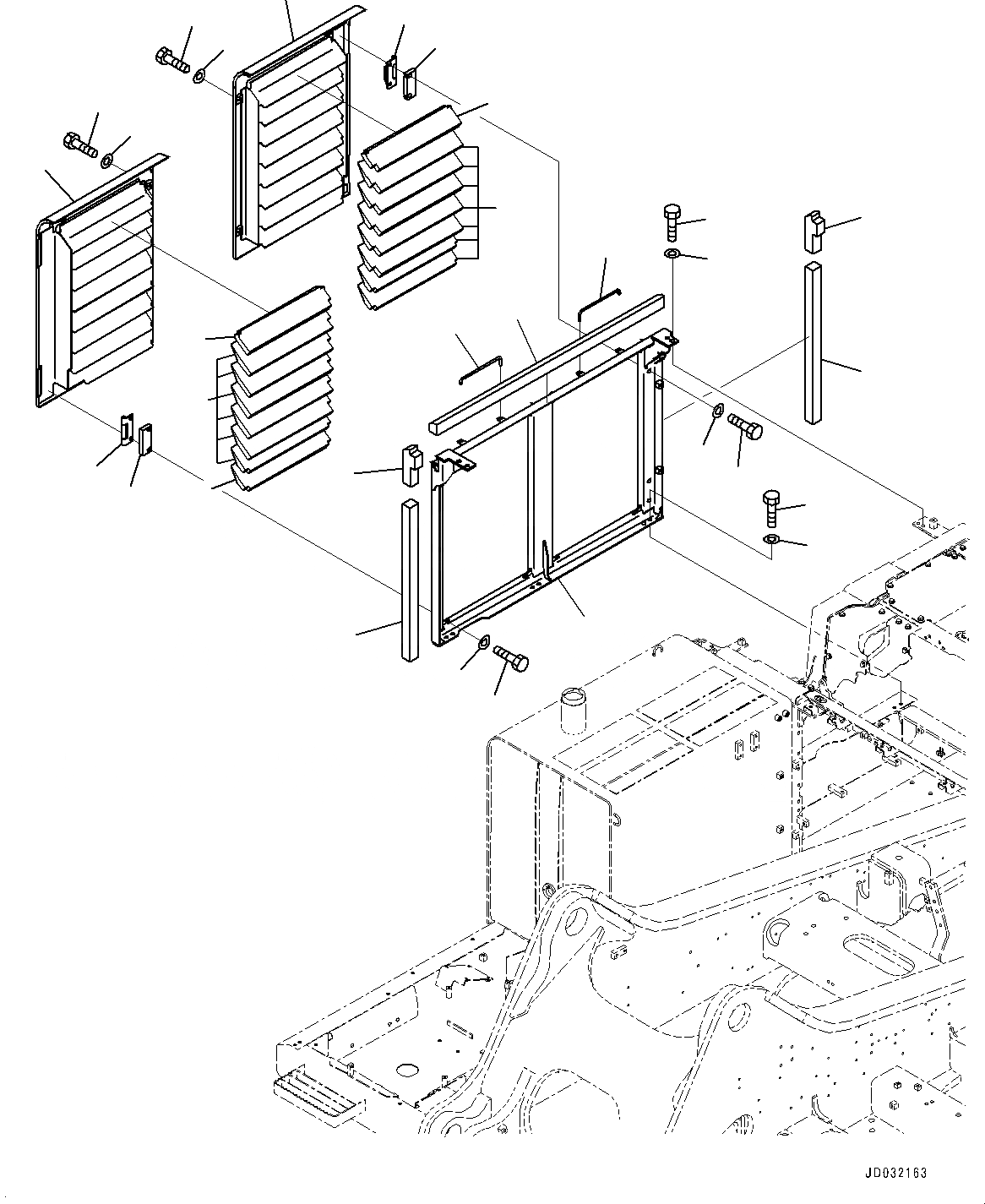 Схема запчастей Komatsu PC700LC-8E0 - ПРАВ. COVER M [ЧАСТИ КОРПУСАS И КРЫШКИ]