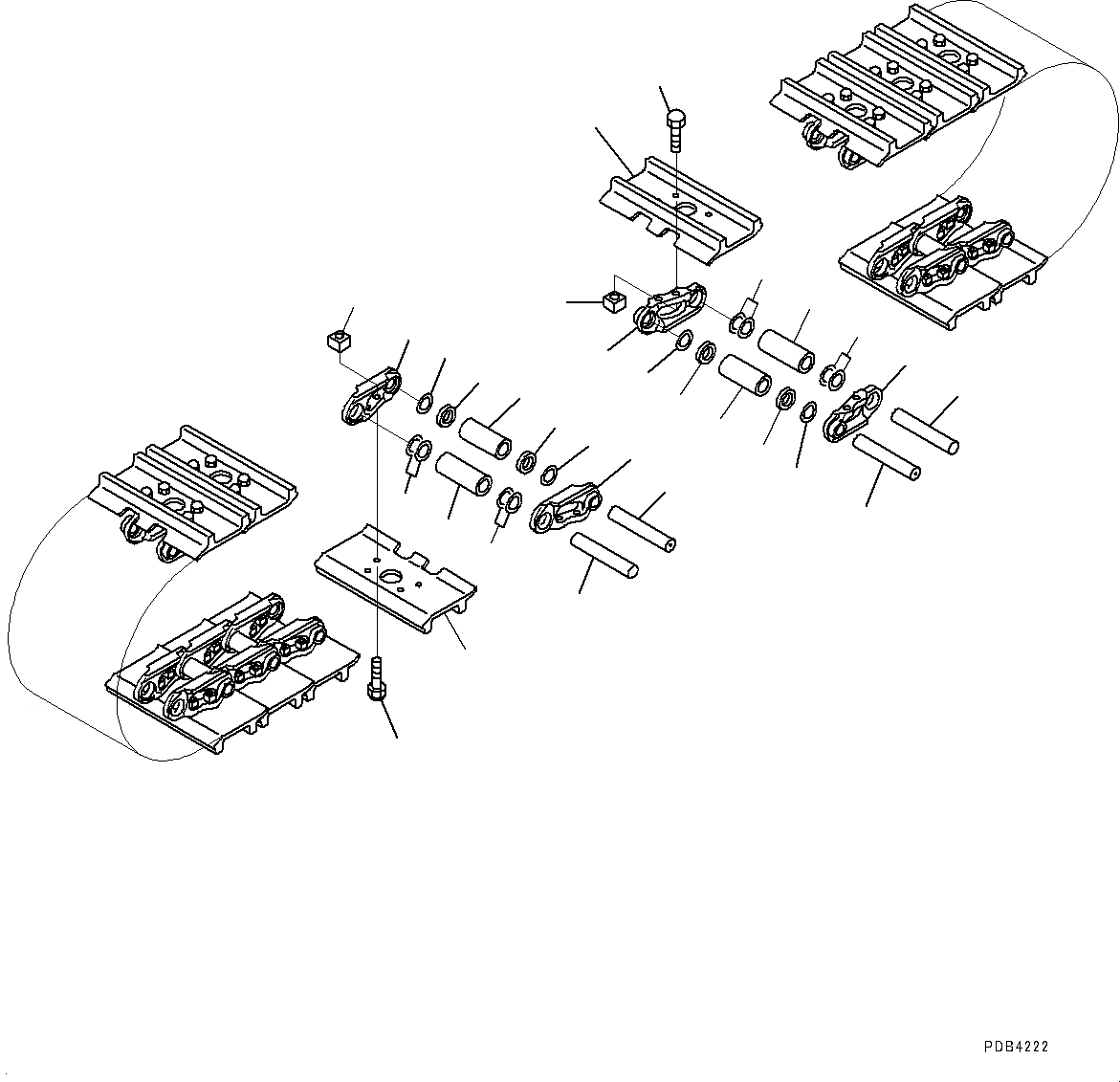 Схема запчастей Komatsu PC700LC-8E0 - ГУСЕНИЦЫ ASSEMBLY (ОТВЕРСТИЕD ДВОЙН. ГРУНТОЗАЦЕП SHOE, 7MM ШИР.) R [НИЖН.CARRIAGE]