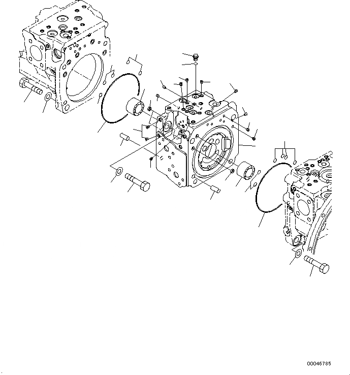 Схема запчастей Komatsu PC200-8M0 - КОМПОНЕНТЫ ДВИГАТЕЛЯ (ОСНОВН. НАСОС) (/) B [КОМПОНЕНТЫ ДВИГАТЕЛЯ]