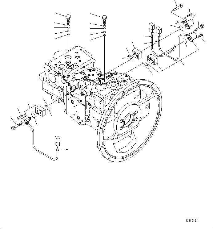 Схема запчастей Komatsu PC200-8M0 - КОМПОНЕНТЫ ДВИГАТЕЛЯ (ОСНОВН. НАСОС) (/) B [КОМПОНЕНТЫ ДВИГАТЕЛЯ]