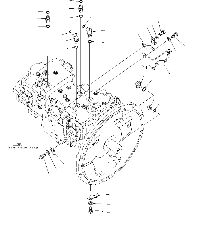 Схема запчастей Komatsu PC200-8M0 - ОСНОВН. ПОРШЕНЬ НАСОС H [ГИДРАВЛИКА]