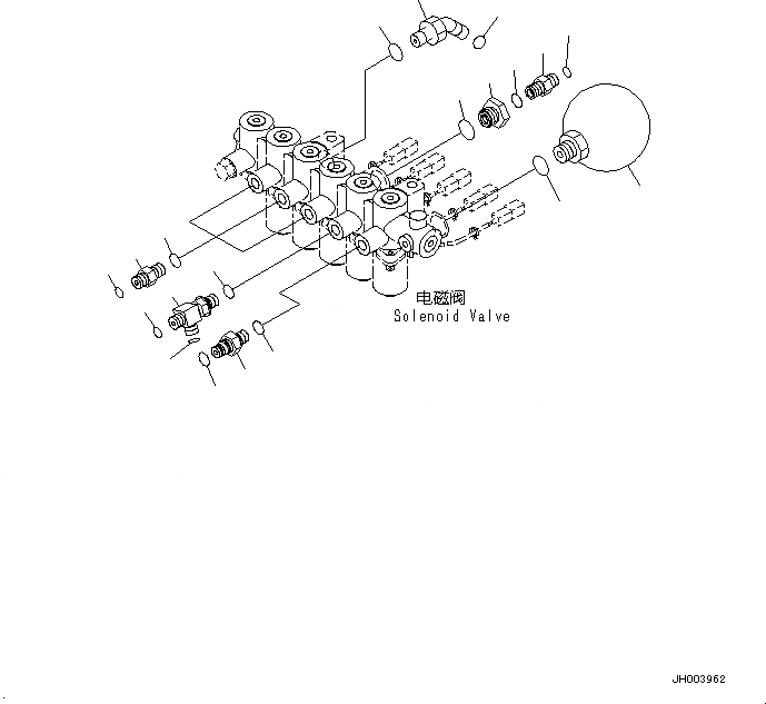 Схема запчастей Komatsu PC200-8M0 - СОЛЕНОИДНЫЙ КЛАПАН (КОМПОНЕНТЫ) H [ГИДРАВЛИКА]